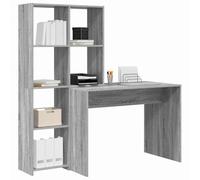 vidaXL Bureau Gris Sonoma 138,5 x 55 x 143 cm Bois d'ingénierie, Bureau Moderne, Coin Compact, Espace de Travail Multi-Usage, Meuble Durable pour étudiants