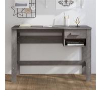 vidaXL Bureau HAMAR Gris clair 110x40x75 cm Bois massif de pin Gris G