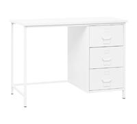vidaXL Bureau industriel avec tiroirs - Blanc
