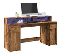vidaXL Bureau LED - Bois d'ingénierie