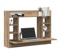vidaXL Bureau Mural chêne Artisanal 105 x 48 x 75 cm Bois d'ingénierie, Bureau Mural Moderne, Espace de Travail Compact, Table Minimaliste en Bois, Parfait pour Le Bureau à la Maison