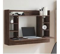 vidaXL – Bureau mural Chêne marron 105x48x75 cm Bois d'ingénierie avec rangement