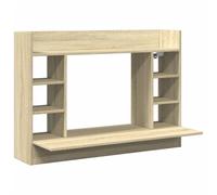vidaXL Bureau mural chêne Sonoma 105x48x75 cm Bois d'ingénierie avec rangement Marron