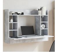 vidaXL Bureau mural Bois d'ingénierie gris béton 105x48x75 cm avec rangement