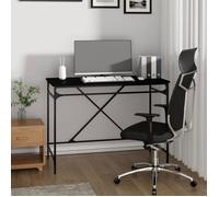 vidaXL Bureau noir 100x50x75 cm bois d'ingénierie et fer 826719
