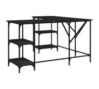 vidaXL Bureau noir 139x139x75 cm bois d'ingénierie