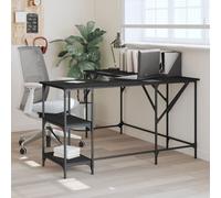 vidaXL Bureau noir 139x139x75 cm bois d'ingénierie