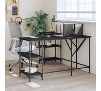 vidaXL Bureau, Table d'Ordinateur avec Étagères, Bureau d'Ordinateur avec Pieds, Table d'Écriture Chambre, Industriel, Noir Bois d'Ingénierie