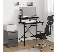 vidaXL Bureau 80x50x90 cm Bois d'ingénierie et fer Noir