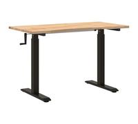 vidaXL Bureau Noir et naturel 120 x 60 cm Bois de chêne massif