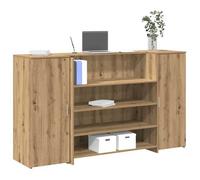 vidaXL Bureau de réception chêne artisanal 3324177 180x50x103,5 cm bois ingénierie Marron