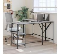vidaXL Bureau sonoma gris 139x139x75 cm bois d'ingénierie