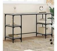 vidaXL Bureau sonoma gris 140x50x75 cm métal et bois d'ingénierie