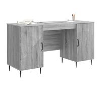 vidaXL Bureau Sonoma Gris 142,5 x 50 x 75 cm Bois d'ingénierie, Bureau au Style Vintage, Grand Espace de Rangement, Bois d'ingénierie, Parfait pour Bureau ou Atelier