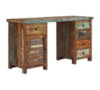 vidaXL Bureau sur pieds Bois de récupération massif 140 x 50 x 77 cm Marron