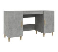 vidaXL Bureau table d'étude Bois d'ingénierie Gris béton 140x50x75 cm