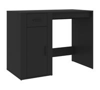 vidaXL Bureau informatique 100×49×75 cm Bois d'ingénierie, 1 tiroir 1 armoire, moderne, Noir