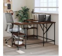 vidaXL Bureau, Table d'Ordinateur avec Étagères, Bureau d'Ordinateur avec Pieds, Table d'Écriture Chambre, Industriel, Chêne 837596