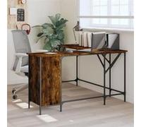 vidaXL Bureau, Table d'Ordinateur avec Rangement, Bureau d'Ordinateur avec Pieds, Table d'Écriture Chambre, Industriel, 837599 Marron G