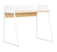 vidaXL Bureau, Table d'Ordinateur, Bureau d'Étude, Table d'Écriture, Meuble de Travail Salle d'Étude Maison Intérieur, Blanc et Chêne