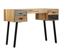vidaXL Bureau Teck de récupération massif 110 x 50 x 76 cm Teck naturel G