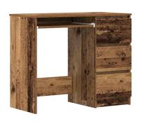 vidaXL Bureau vieux bois 90x45x76 cm bois d'ingénierie, bureau d'ordinateur, bureau d’écriture, mobilier de bureau à domicile, bureau d'étude