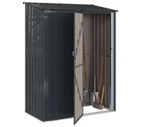 vidaXL Cabanons de Jardin Anthracite 153,5 x 86 x 200 cm Métал, Abri de Jardin et terrasse, Rangement Moderne, résistant aux intempéries, Durable, Design rectangulaire, Espace Ample