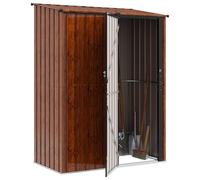 vidaXL Cabanons de Jardin Marron 153,5 x 86 x 200 cm Métал, Abri de Jardin et terrasse, Rangement Moderne, résistant aux intempéries, Durable, Design rectangulaire, Espace Ample