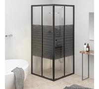 vidaXL Cabine de douche avec bandes ESG 80x80x180 cm Noir
