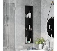 vidaXL Cabine de douche noire 90 x 20 x 9,5 cm Acier inoxydable