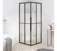 vidaXL Cabine de douche semi-mate ESG 80 x 80 x 180 cm Noir