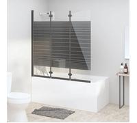 vidaXL Cabine de douche pliable 3 panneaux 130x130 cm ESG Noir
