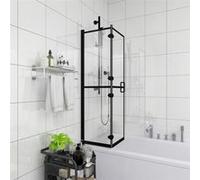 vidaXL Cabine de douche pliante ESG noir 80x140 cm