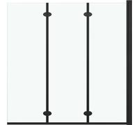 vidaXL Cabine de douche pliante 3 panneaux ESG 130x138 cm noir