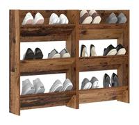 vidaXL Cabinet à Chaussures 2 pcs Bois Ancien 60 x 18 x 90 cm, Meuble à Chaussures de Couloir, Rangement Moderne, unité compacte, Organisateur Mural Qui gagne de la Place