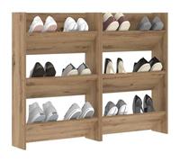 vidaXL Cabinet à Chaussures 2 pcs Chêne Artisanal 60 x 18 x 90 cm, Meuble à Chaussures de Couloir, Rangement Moderne, unité compacte, Organisateur Mural Qui gagne de la Place