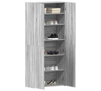 vidaXL Cabinet à Chaussures Gris 80 x 35.5 x 180 cm Bois d'ingénierie, Étagère à Chaussures Moderne, Meuble de Rangement rectangulaire, Organisateur Polyvalent pour intérieur