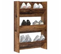 vidaXL Cabinet à Chaussures avec étagère Bois Ancien 60 x 18 x 90 cm, Meuble à Chaussures de Couloir, Rangement Moderne, unité compacte, Organisateur Mural Qui gagne de la Place