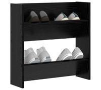 vidaXL Cabinet à chaussures avec étagère Chêne noir 60 x 18 x 60 cm, Meuble à chaussures de couloir, rangement moderne, unité compacte, organisateur mural qui gagne de la place