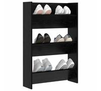 vidaXL Cabinet à Chaussures avec étagère Chêne Noir 60 x 18 x 90 cm, Meuble à Chaussures de Couloir, Rangement Moderne, unité compacte, Organisateur Mural Qui gagne de la Place