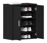 vidaXL Cabinet à Chaussures avec étagère Chêne Noir 60 x 35 x 70 cm, Rangement Salon, Meuble Moderne à Chaussures, Organisateur Robuste, Solution compacte pour l'entrée, Cabinet intérieur rectangul