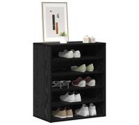 vidaXL Cabinet à Chaussures avec étagère Chêne Noir 60 x 35 x 70 cm, Rangement Salon, Meuble Moderne à Chaussures, Organisateur Robuste, Solution compacte pour l'entrée, Cabinet intérieur rectangul