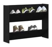 vidaXL Cabinet à Chaussures avec étagère Chêne Noir 82 x 18 x 60 cm, Meuble à Chaussures de Couloir, Rangement Moderne, unité compacte, Organisateur Mural Qui gagne de la Place