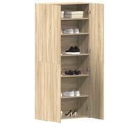 vidaXL Cabinet à Chaussures avec étagère Marron 80 x 35.5 x 180 cm, Étagère à Chaussures Moderne, Meuble de Rangement rectangulaire, Organisateur Polyvalent pour intérieur