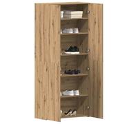 vidaXL Cabinet à Chaussures avec étagère Marron 80 x 35.5 x 180 cm, Étagère à Chaussures Moderne, Meuble de Rangement rectangulaire, Organisateur Polyvalent pour intérieur