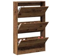 vidaXL Cabinet à Chaussures avec Porte Bois Ancien 80 x 21 x 125,5 cm, Meuble à Chaussures Moderne pour Salon, Organiser en Bois, déco Minimaliste et compacte