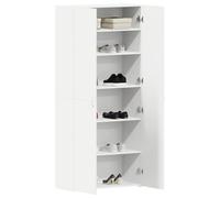 Armoire à chaussures moderne - vidaXL - 80x35.5x180 cm - Blanc - Bois d'ingénierie - Grande capacité de rangement