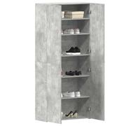vidaXL Cabinet à Chaussures Gris 80 x 35.5 x 180 cm Bois d'ingénierie, Étagère à Chaussures Moderne, Meuble de Rangement rectangulaire, Organisateur Polyvalent pour intérieur