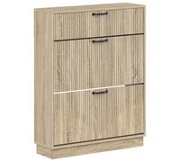 vidaXL Cabinet à Chaussures HOORN 78 x 24 x 100 cm Bois d'ingénierie, Meuble à Chaussures Moderne, Rangement résistant à l'humidité, étagère pour Afficher Vos Chaussures