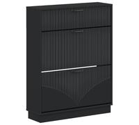 vidaXL Cabinet à Chaussures HOORN 78 x 24 x 100 cm Bois d'ingénierie, Meuble à Chaussures Moderne, Rangement résistant à l'humidité, étagère pour Afficher Vos Chaussures